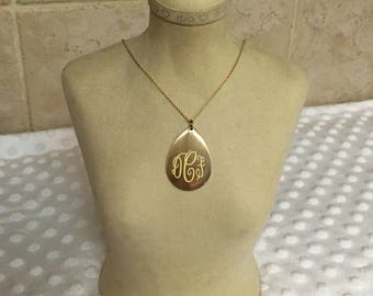 Monogrammed Teardrop Necklace