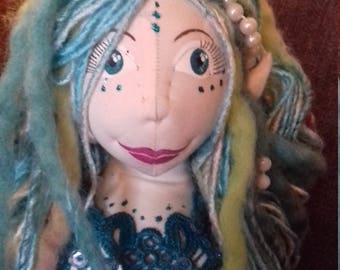 OOAK handmade cloth mermaid doll