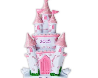 Custom Castle Ornament, Cute Castle Ornament, Girly Princess Ornament