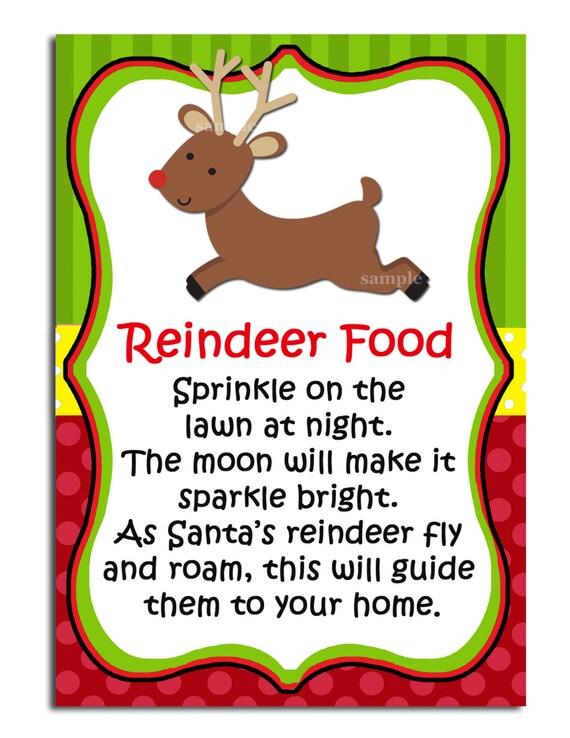Reindeer food labels to print free