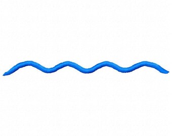 Wavy Line Machine Embroidery Design - Instant Download