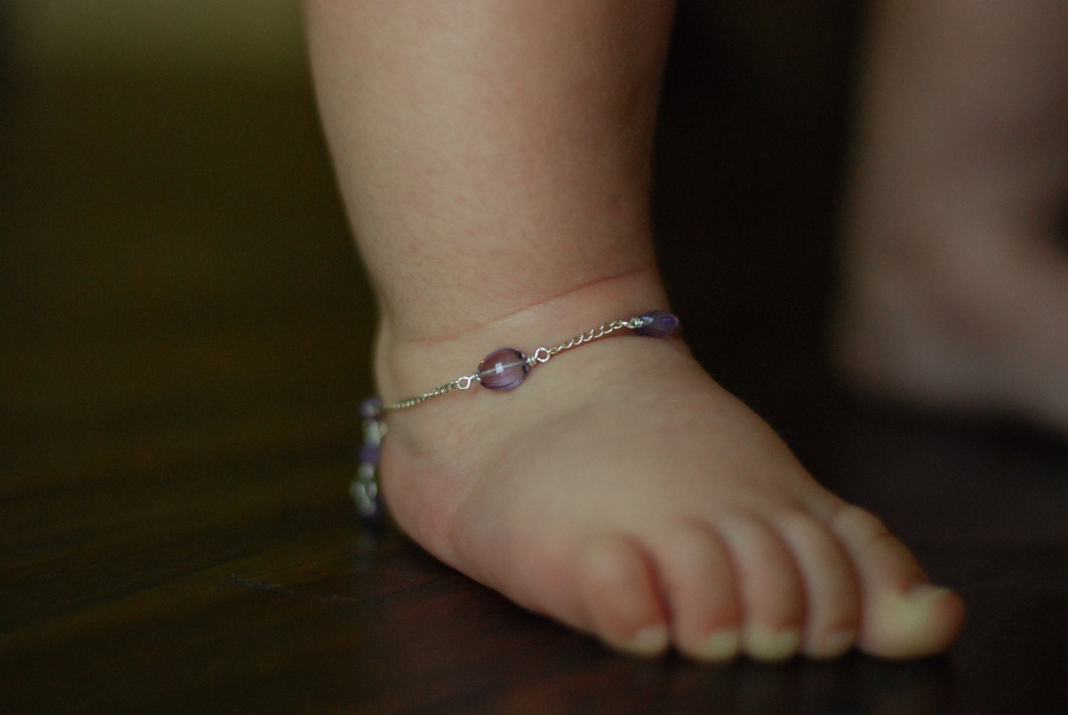 Amethyst baby Ankle Braceletbaby bracelet February
