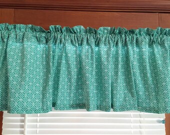 Teal Organic Cotton Window Valance ~ 66" wide