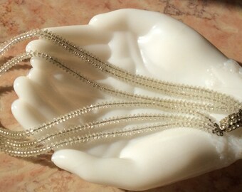VINTAGE CRYSTAL 3-strand NECKLACE