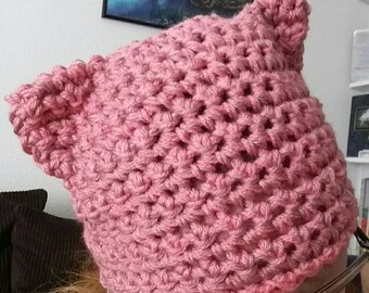 FREE SHIPPING Pink Pussy Hat/ Pussyhat/ Women's March Hat