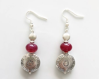 silver plated dangle earrings