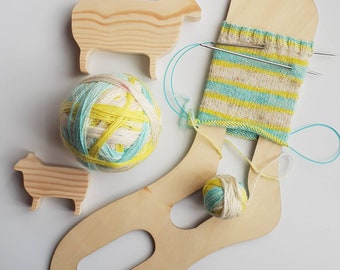 Aqua Lemon Self Striping Sock Yarn 100g
