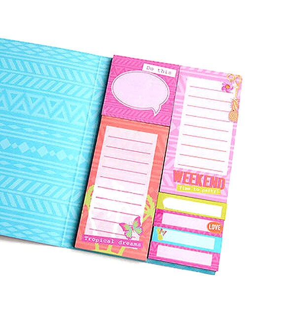 Sticky notes book with palms and pineapples sticky notes