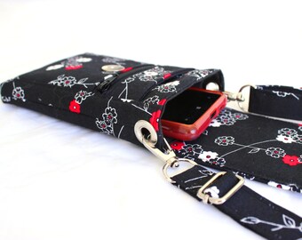 pretty phone bag - small crossbody bag - cell phone purse - cell phone wallet - gift for her