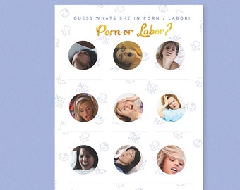 funny baby shower games, birth or porn game, porn or labor game, Labour or Lovin Baby Shower Game, Labor or porn baby shower game, activity