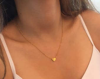 Heart necklace, Personalized Gift, Initial Necklace, Bridesmaid Gift, Layering Necklace