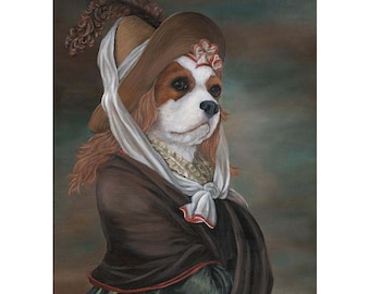 Cavalier King Charles Spaniel, Prints, Cavalier in Dress, King Charles, Cavaliers
