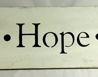 Faith-Hope-Love Primitive White Wood Sign Custom
