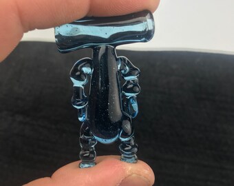 Blue stardust robot pendant