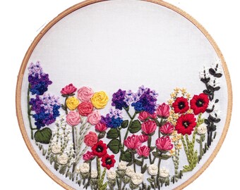Embroidery Kit // Embroidery Supplies, Hand-Embroidery Kit, DIY Embroidery, Flower Embroidery, Wildflowers