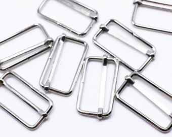 1-1/2 inch Moving Bar Purse Strap Slides, Nickel Finish Buckle Purse Strap, Metal Silver Rings, Handbags Bag Making Supplie, 38mm, 5pcs