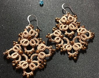 Tatted Earrings "Maya" - tatting pattern
