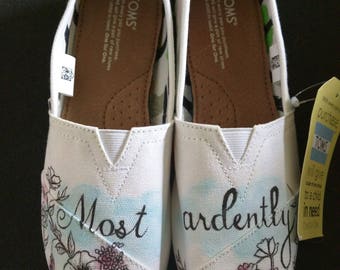 Jane Austen's Pride and Prejudice Most Ardently Themed Bridal Wedding Shoes