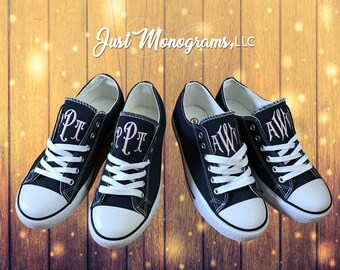Monogram Tennis Shoes, Ladies Monogram Canvas Tennis Shoes, Ladies Monogram Canvas Sneakers