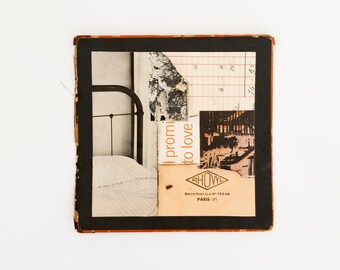Original paper collage, book cover collage, vintage book collage