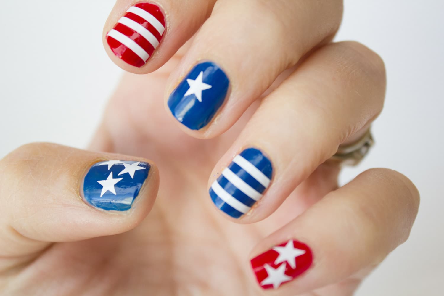 Stars and Stripes Nail Decals - wide 8