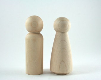 Peg Doll DIY Wedding Cake Topper Waldorf Wooden Figurine - Made in USA