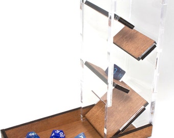Dice Tower~ Clear Acrylic & Wood Great for Gamers! Now in 4 Colors