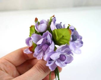6 Purple Craft Flowers Silk Flowers Artificial Flowers Fake Flowers Decorative Flowers Scrapbooking Wreath Flowers Bouquet Flowers