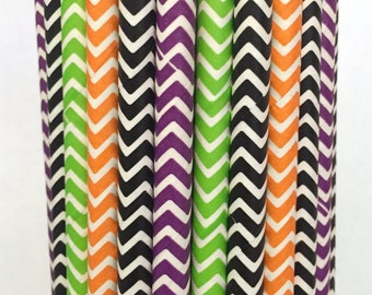 2.85 US Shipping -Halloween Paper Straws- Halloween Straws - Halloween Cake Pop Sticks - Drinking Straws - Orange and Black