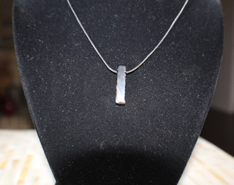 natural marbled stone with black metal chain