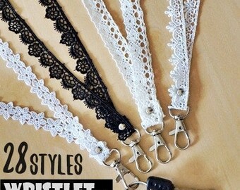 Feminine ID badge holder lanyard, lace lanyard, white lanyard, key lanyard, teacher lanyard, teacher gift