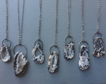 Geode Slice Crescent Necklace