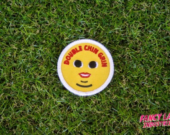 Double Chin Grin - Girth Guides patch for fat activists, Fat Activism, Fat Acceptance, Fat Liberation, Body Positive