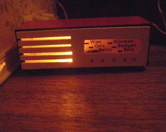 Old Time Wood Radio, Electric, Vintage Miniature Dollhouse Style, Made in West Germany