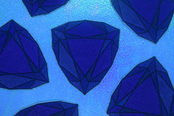 Navy Jewel Iron on Patch