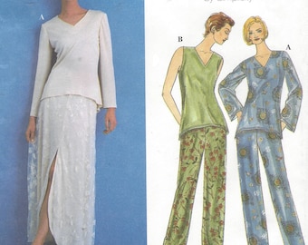 Womens Knit Tunic, Double Layer Skirt and Pants Lagenlook Patterns Simplicity Sewing Pattern 8626 Size 16 18 20 Bust 38 40 42 UnCut
