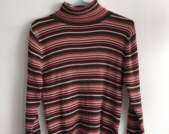 Vintage striped turtleneck medium