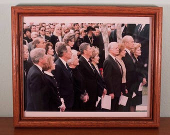 Presidential Photo - Photo of Five Presidents - U.S. Presidential Memorabilia - Political Collectible - Photo with Wooden Frame