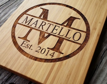 Custom Cutting Board - Personalized Cutting Board - Bamboo Cutting Board - Monogram Cutting Board - Monogram Home Decor - Wedding Gift