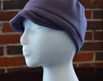 child one size fleece hat with visor