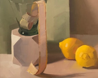 Fine Art painting still life "Rapunzel" 10x10" original oil on canvas by Sarah Sedwick