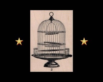 BIRD CAGE Rubber Stamp, Victorian, Antique Bird Cage, Bird Cage Stamp, Decorative Bird Cage, Bird Lover Gift, Steampunk Bird Cage Stamp