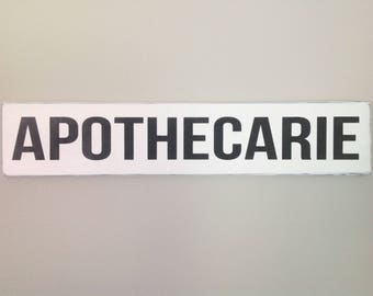 Apothecarie sign farmhouse decor vintage apothecarie sign shabby chic decor fixer upper decor subway sign