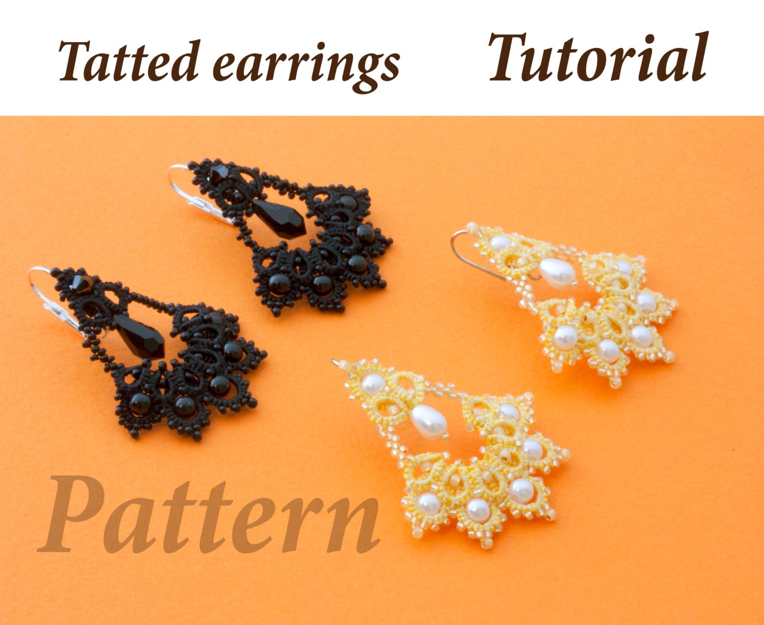 Tatting pattern lace earrings shuttle lace photos