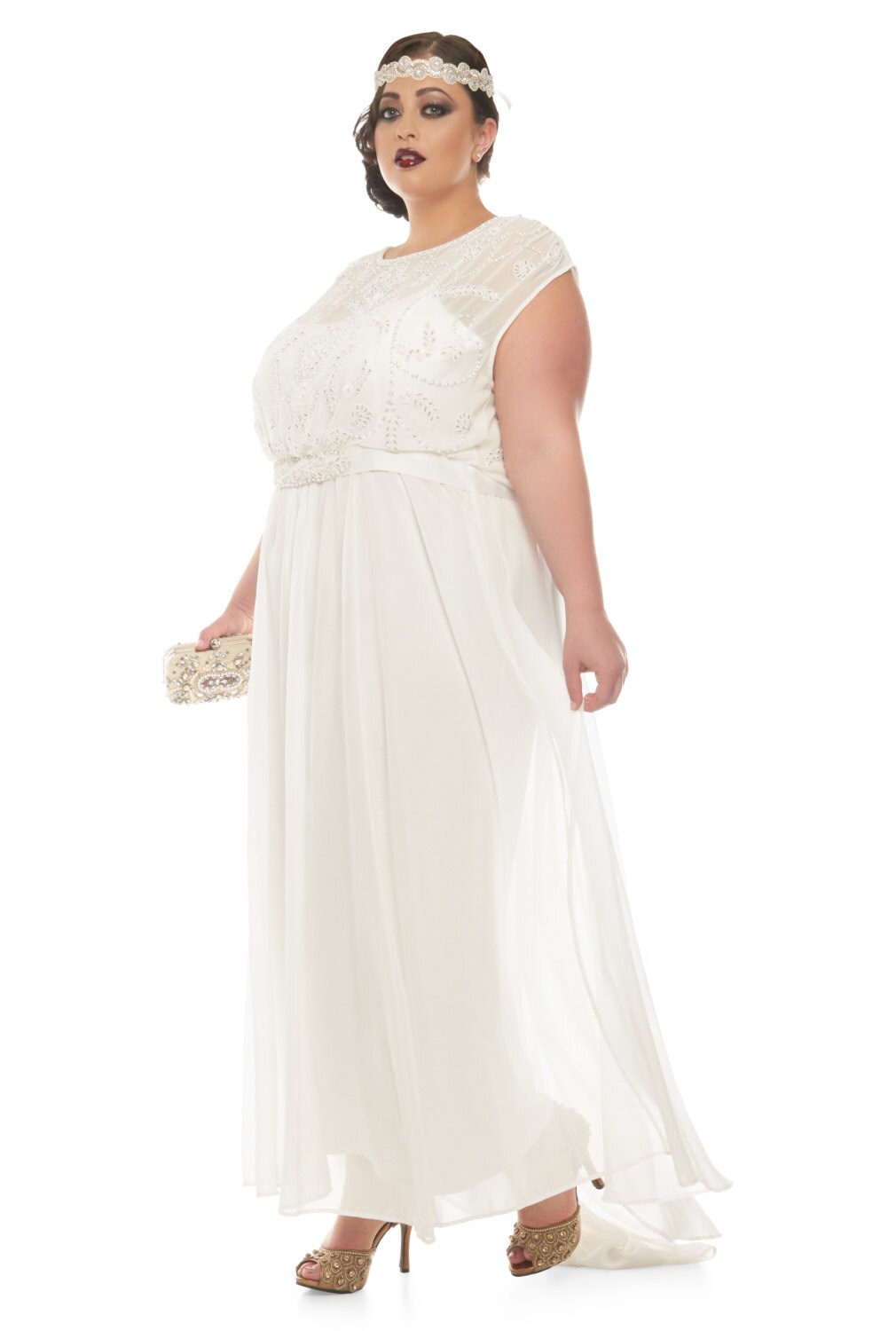  Plus  Size  Roselyn Off White Wedding  Prom Maxi  Wedding  Dress 
