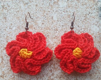 embossed Flower Earrings