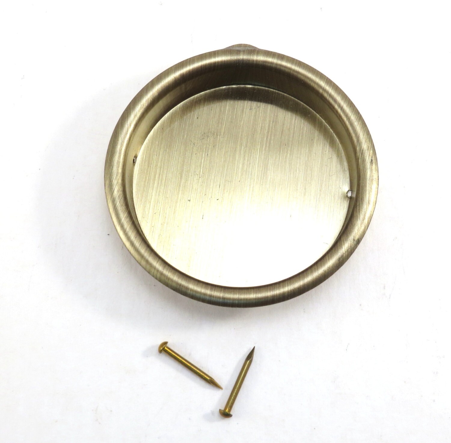 Gold Door Stop Wall Insert Vintage 1960s Mid Century Recessed