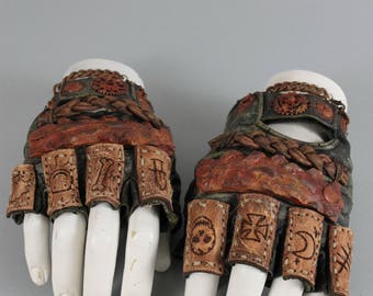 Mad Max Gloves - Post Apocalyptic Gloves - Leather Gloves - Leather - Biker - Armor - Tactical Gloves - Metal Gloves - Motorhead Inspired
