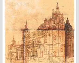 Kelvingrove Stone. Large Giclee print.