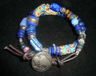 African trade bead bracelet